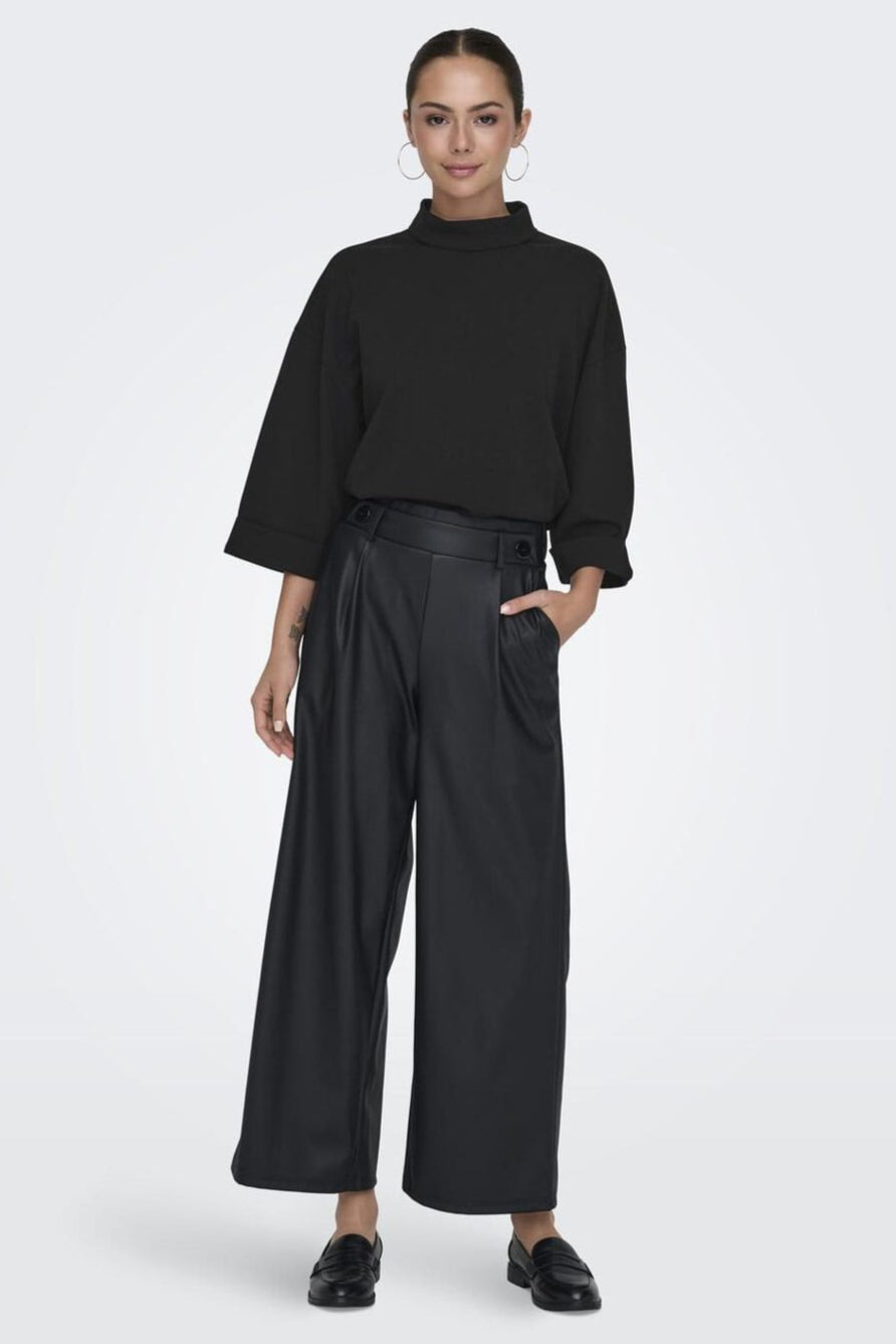 JDY - Jdygeggo Life 3/4 Highneck Top Dia - 4643579 Black
