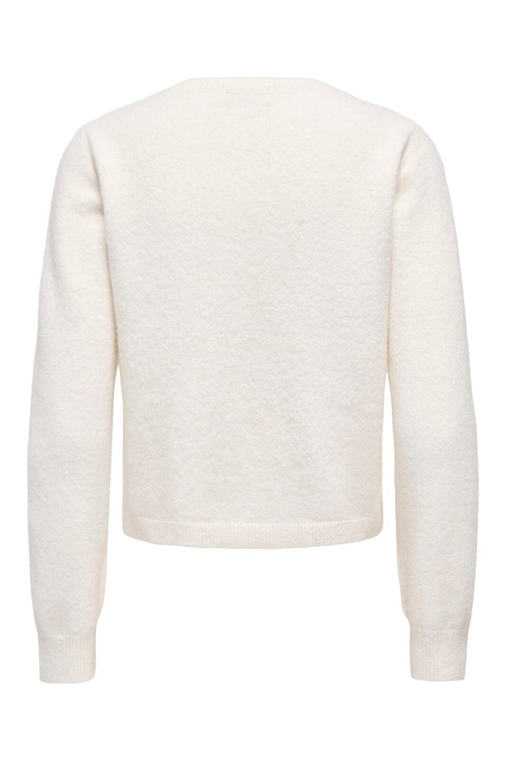 JDY - Jdyhaylee L/S Flower Cardigan Knt - 5025997 Antique White Melange