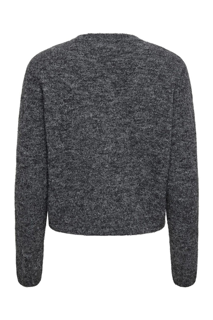 JDY - Jdyhoney Life L/S O-Neck Cardigan Knt - 4876180 Dark Grey Melange
