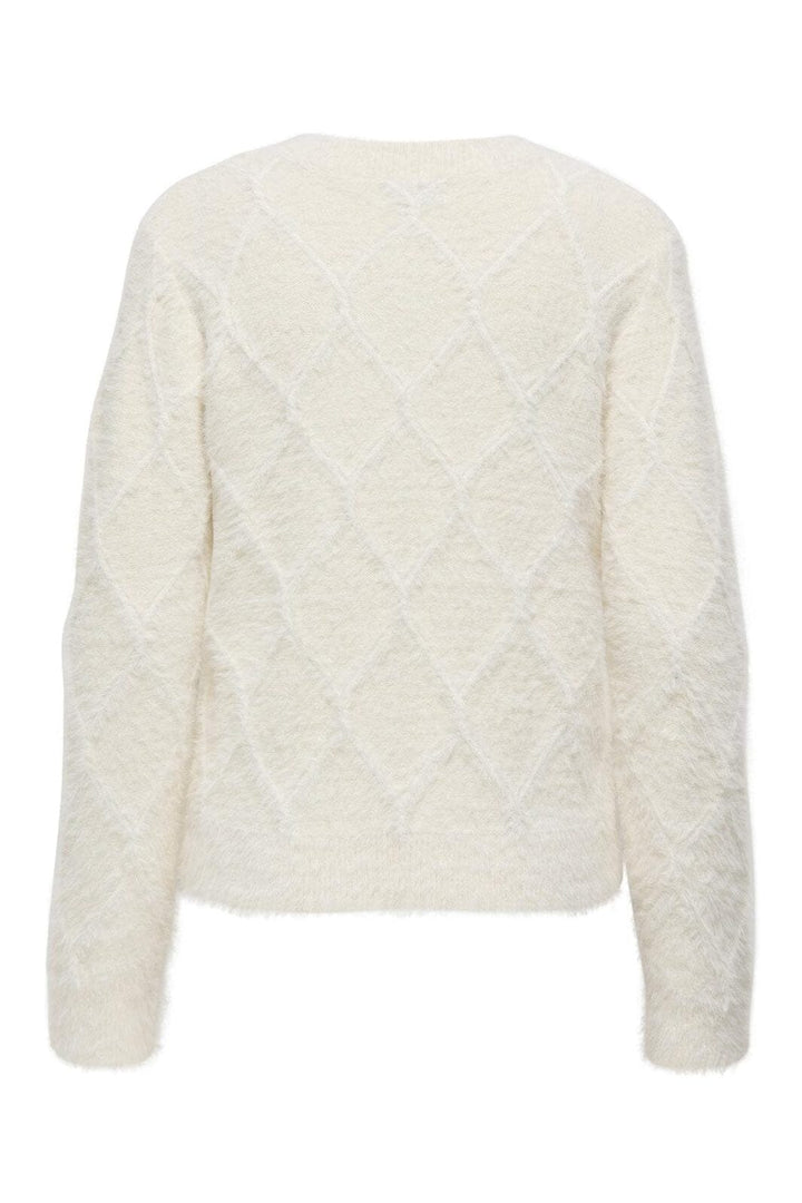 JDY - Jdyjayla L/S O-Neck Cardigan Knt - 4878180 Ecru