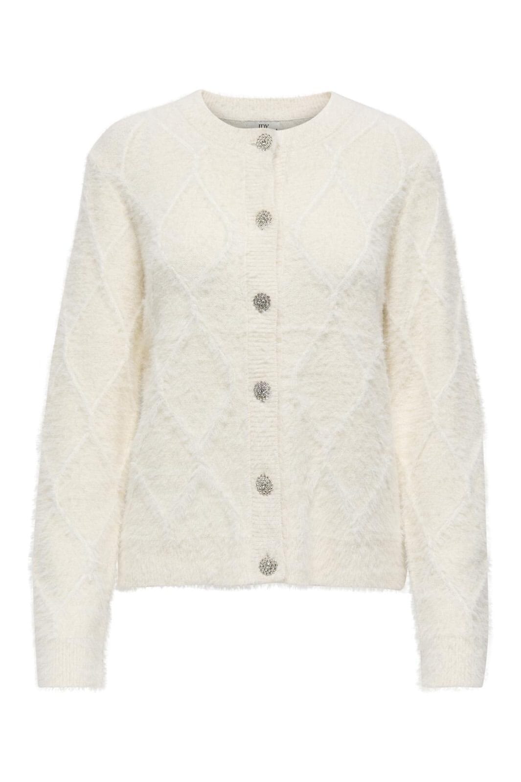 JDY - Jdyjayla L/S O-Neck Cardigan Knt - 4878180 Ecru