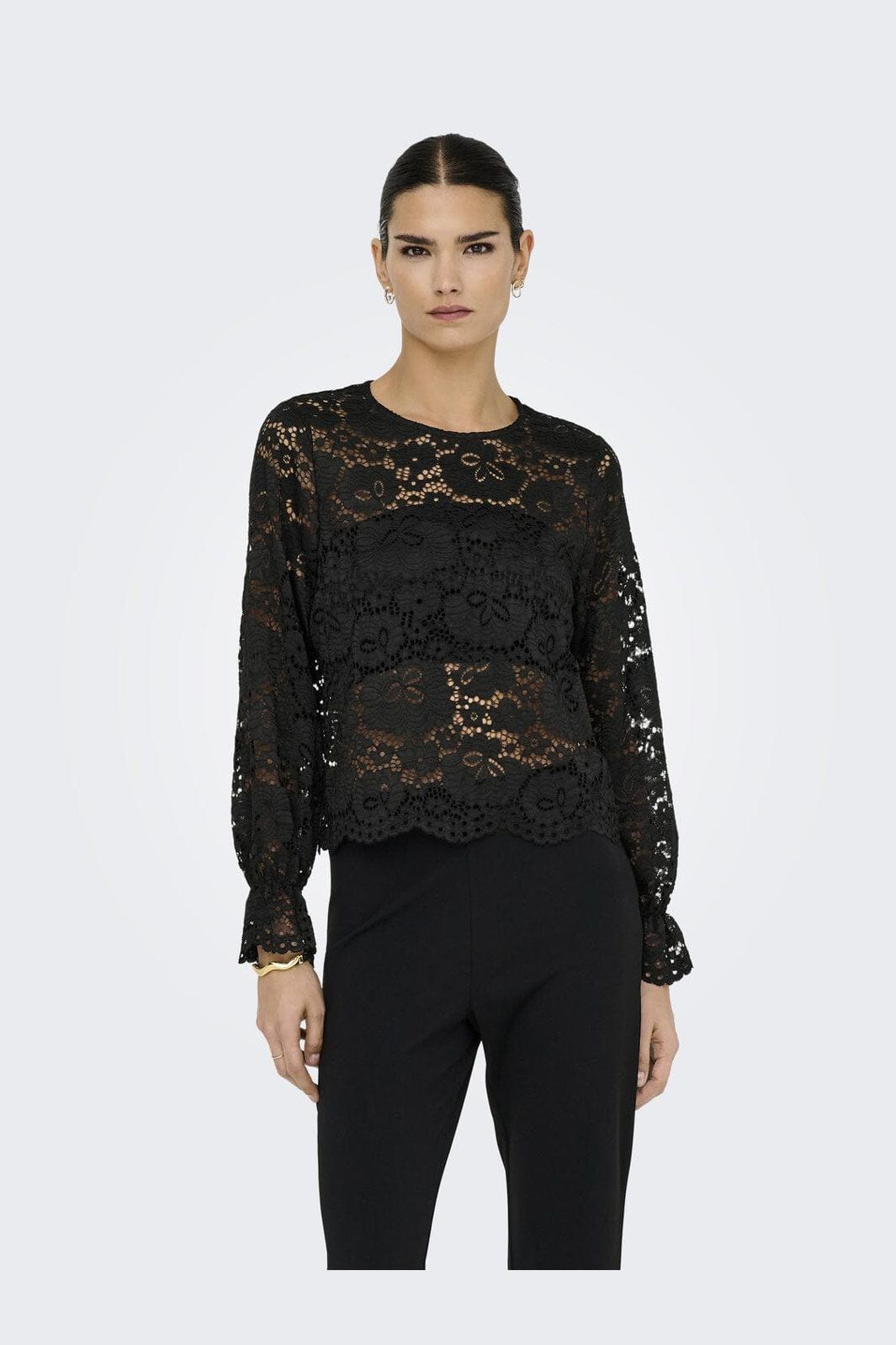 JDY - Jdylacey L/S Lace Top - 4840204 Black