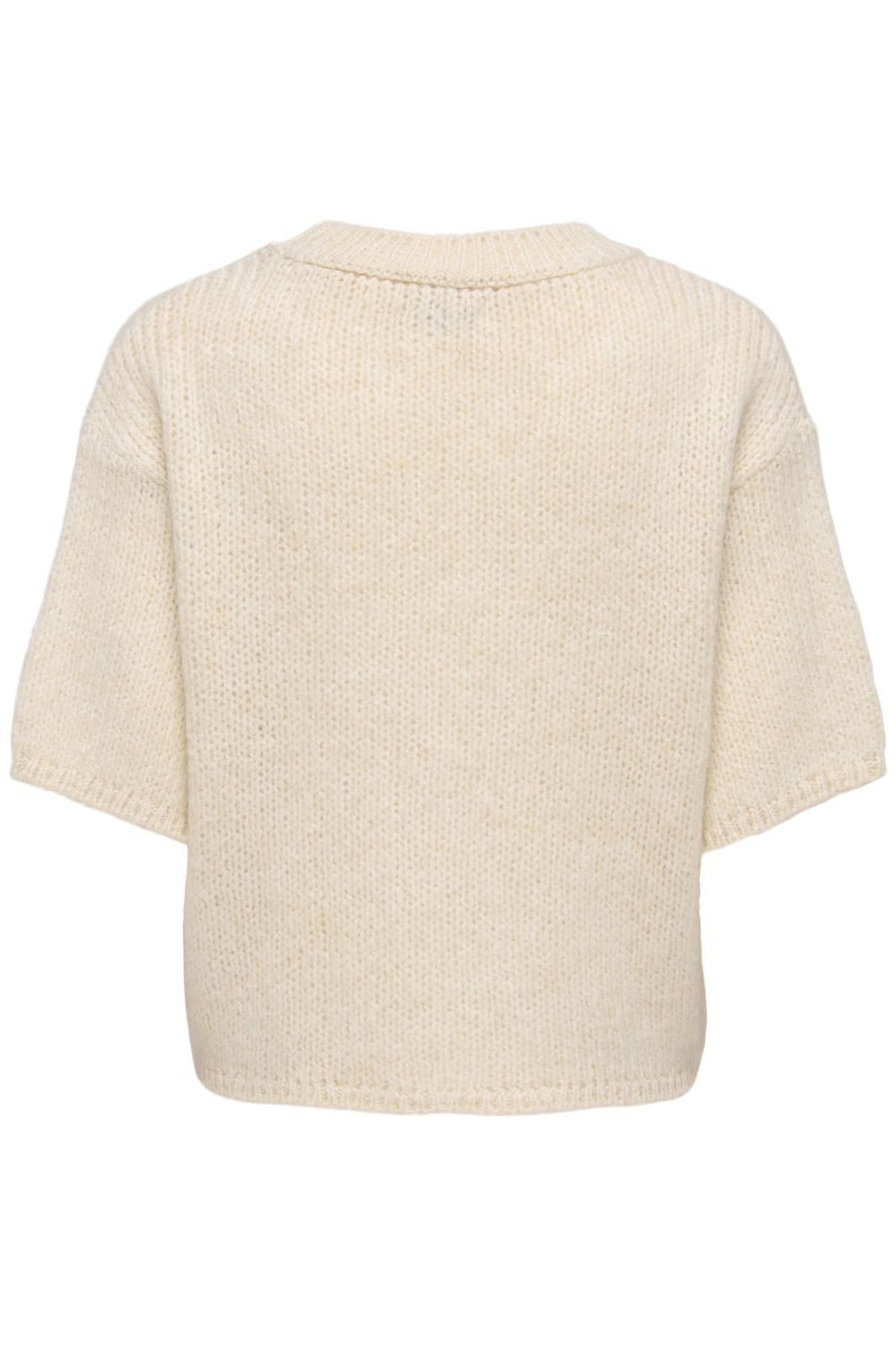 JDY - Jdylinea S/S Pullover O-Neck Knt - 4988040 Birch Strikbluser 