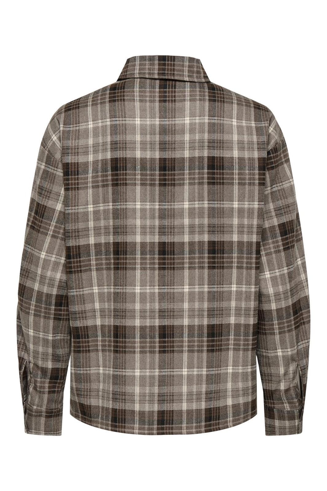 JDY - Jdymaddie L/S Loose Check Shirt - 4887555 Sandshell Grey & Brown