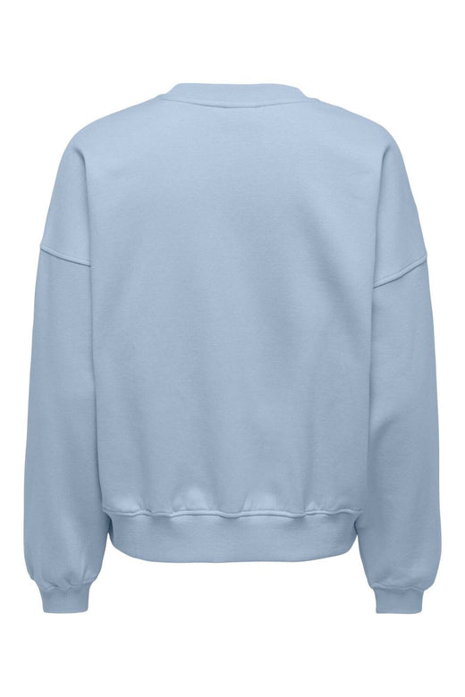 JDY - Jdymesa Life L/S O-Nk Emb Sweat - 5095482 Cashmere Blue Champs Emb