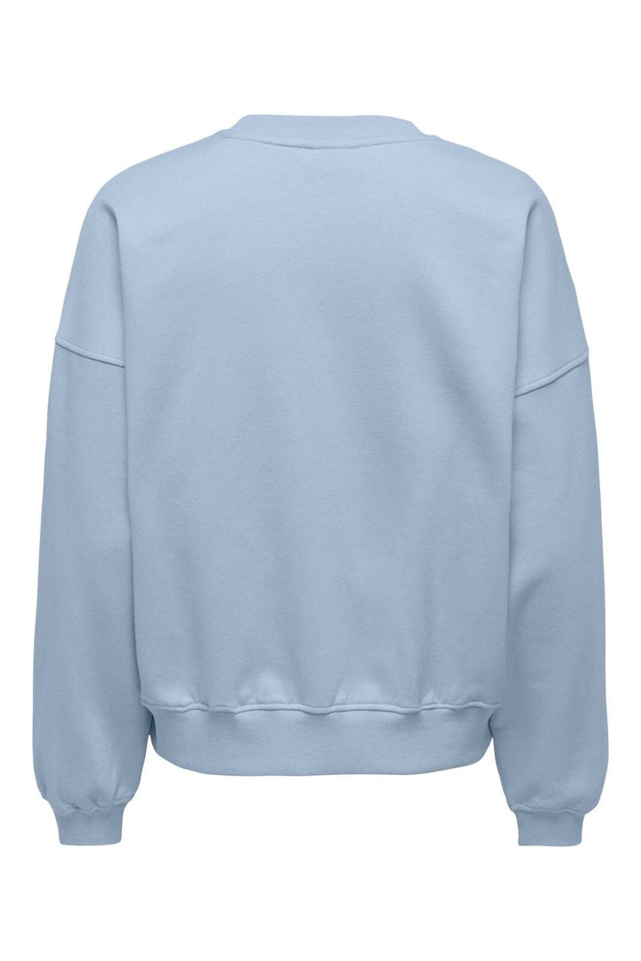 JDY - Jdymesa Life L/S O-Nk Emb Sweat - 5095482 Cashmere Blue Champs Emb