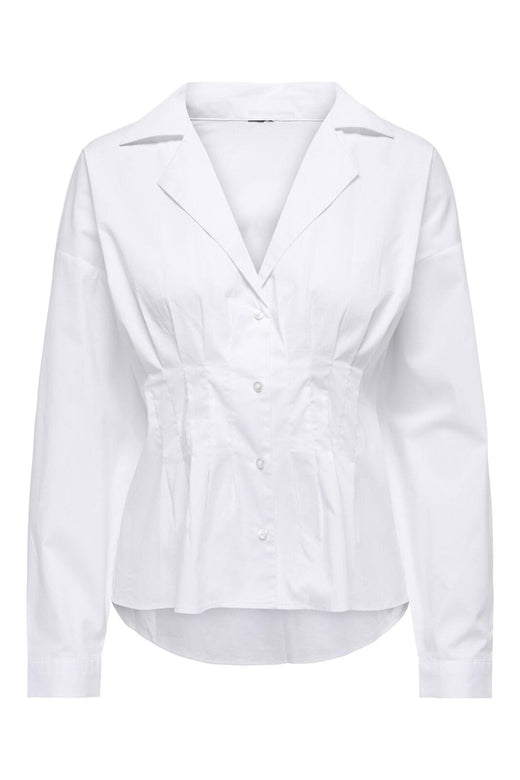 JDY - Jdymio L/S Fitted V-Neck Shirt - 5020851 White