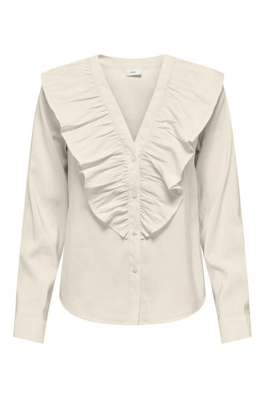 JDY - Jdymy Evie L/S V-Neck Frill Shirt - 4902570 Birch