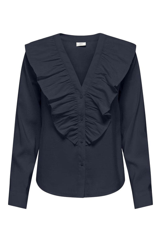 JDY - Jdymy Evie L/S V-Neck Frill Shirt - 4902573 Total Eclipse