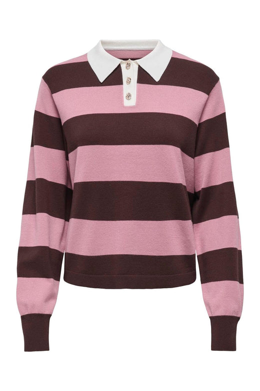 JDY - Jdynaima L/S Polo Pullover Knt - 5077092 Chicory Coffee W. Lilas