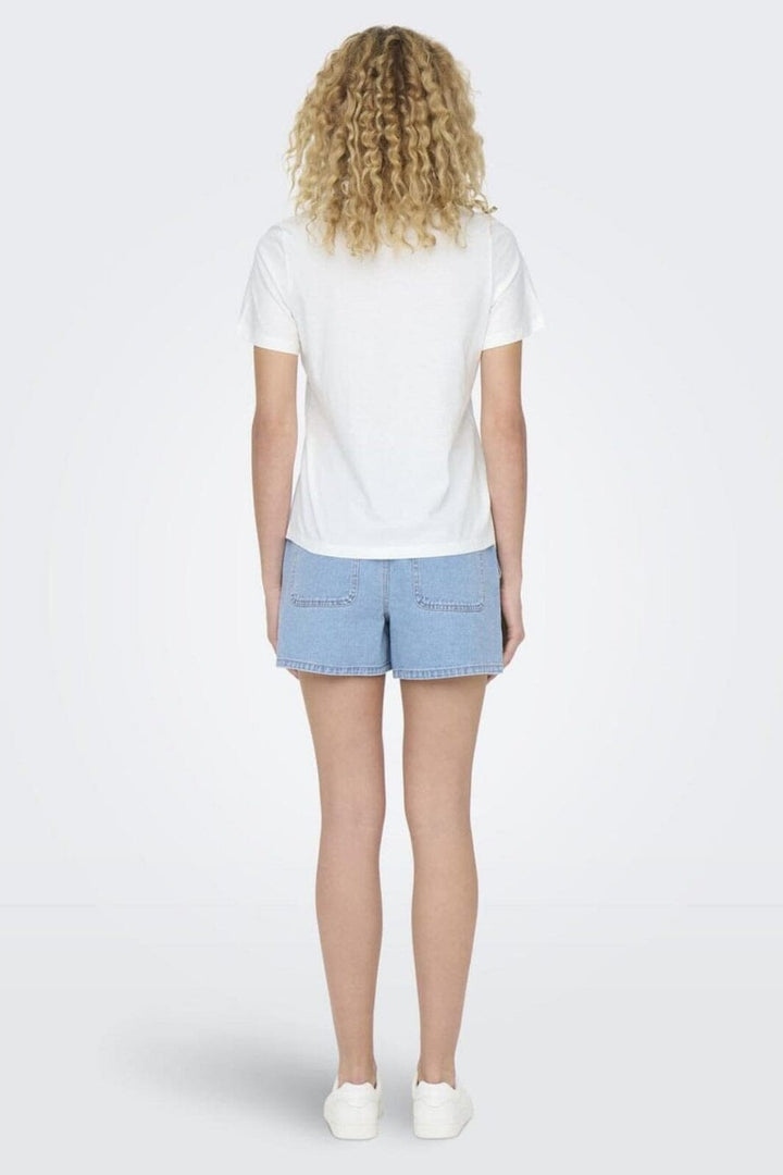 JDY - Jdypisa S/S Print Top - 4533144 Cloud Dancer Bittersweet Heart