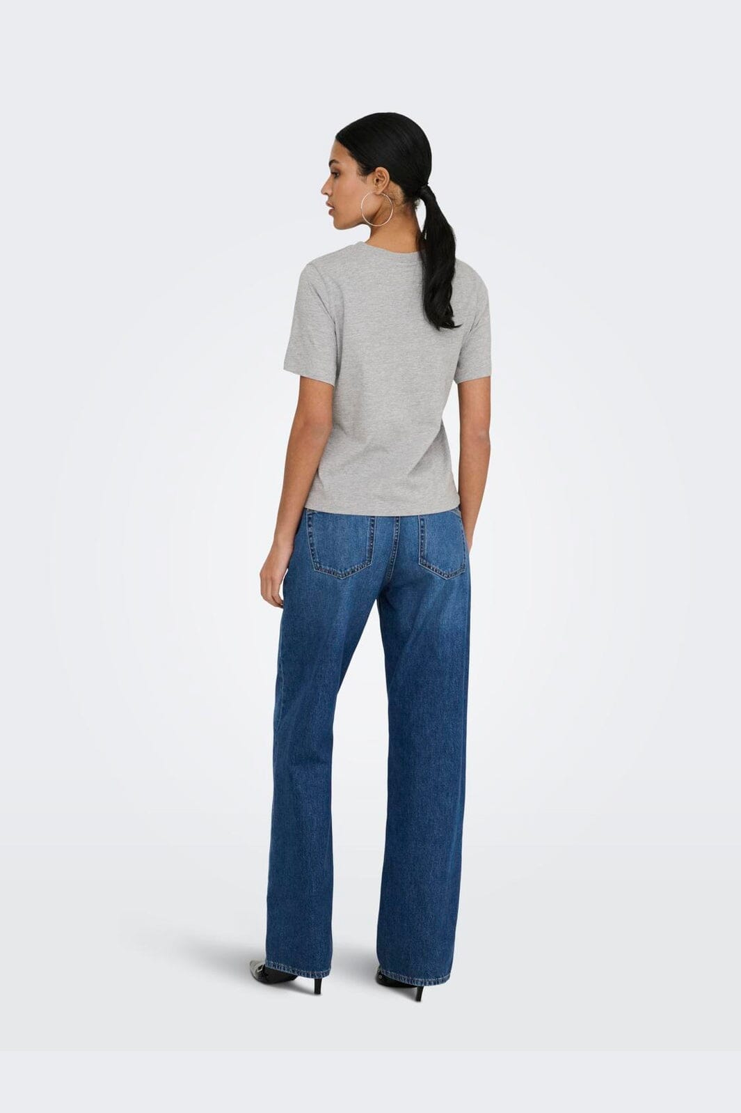 JDY - Jdypisa S/S Print Top - 4598825 Light Grey Melange Bittersweet Heart