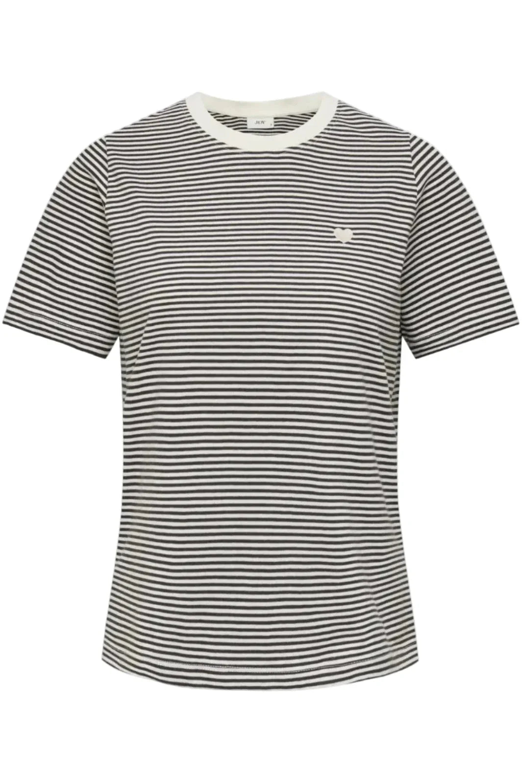 JDY - Jdypisa S/S Print Top - 4984887 Cloud Dancer Chicory Coffee Stripes And Pink Dogwood Heart T-shirts 