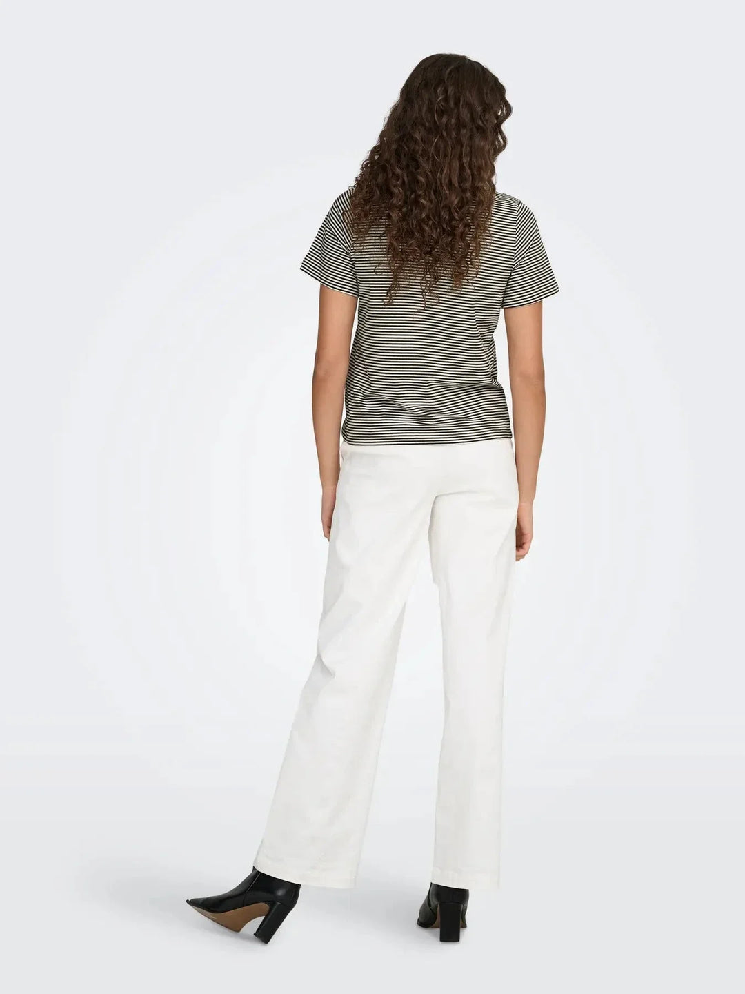 JDY - Jdypisa S/S Print Top - 4984887 Cloud Dancer Chicory Coffee Stripes And Pink Dogwood Heart T-shirts 