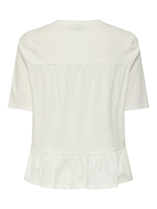 JDY - Jdypoula S/S Pearl Top - 4839989 Cloud Dancer Cd Pearls