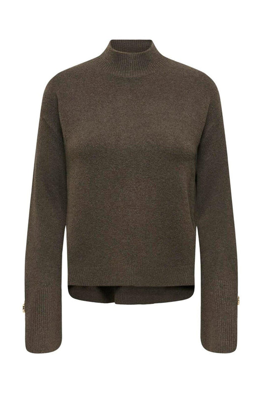 JDY - Jdysabrina L/S Hn Detail Pullov Knt - 5174129 Black Olive Melange