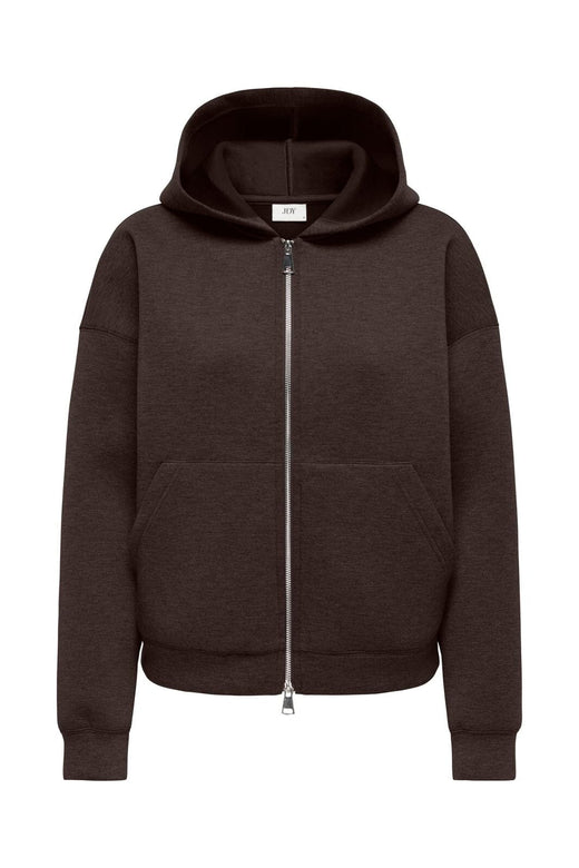 JDY - Jdysabrina L/S Zipper Scuba Hoodie - 5046545 Coffee Bean