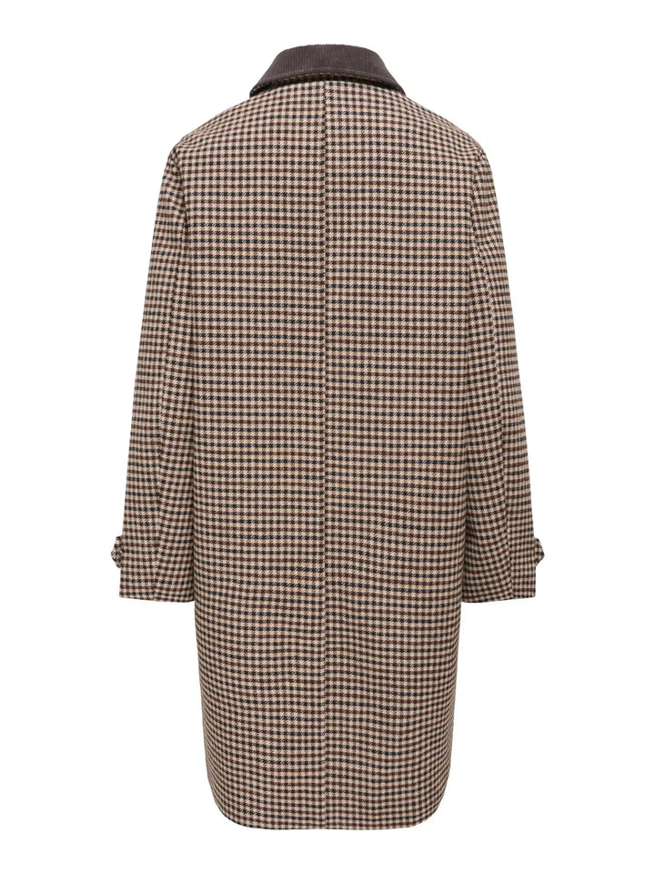 JDY - Jdyvalerie Check Coat Yfm - 5044326 Iced Coffee Black And Chocolate Torte Frakker 