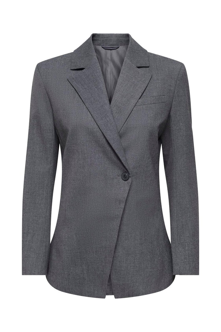 JDY - Jdyvalerie L/S Fitted Blazer - 5082542 Dark Grey Melange