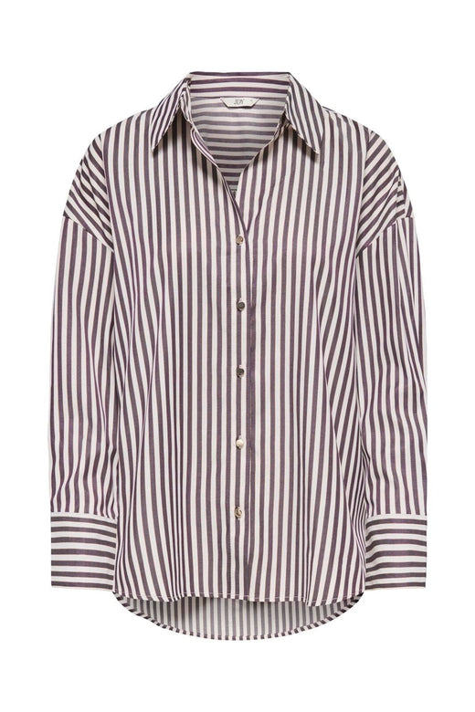 JDY - Jdyvesper L/S Lurex Shirt - 5129896 Cloud Dancer Plum Perfect & Gold Lurex