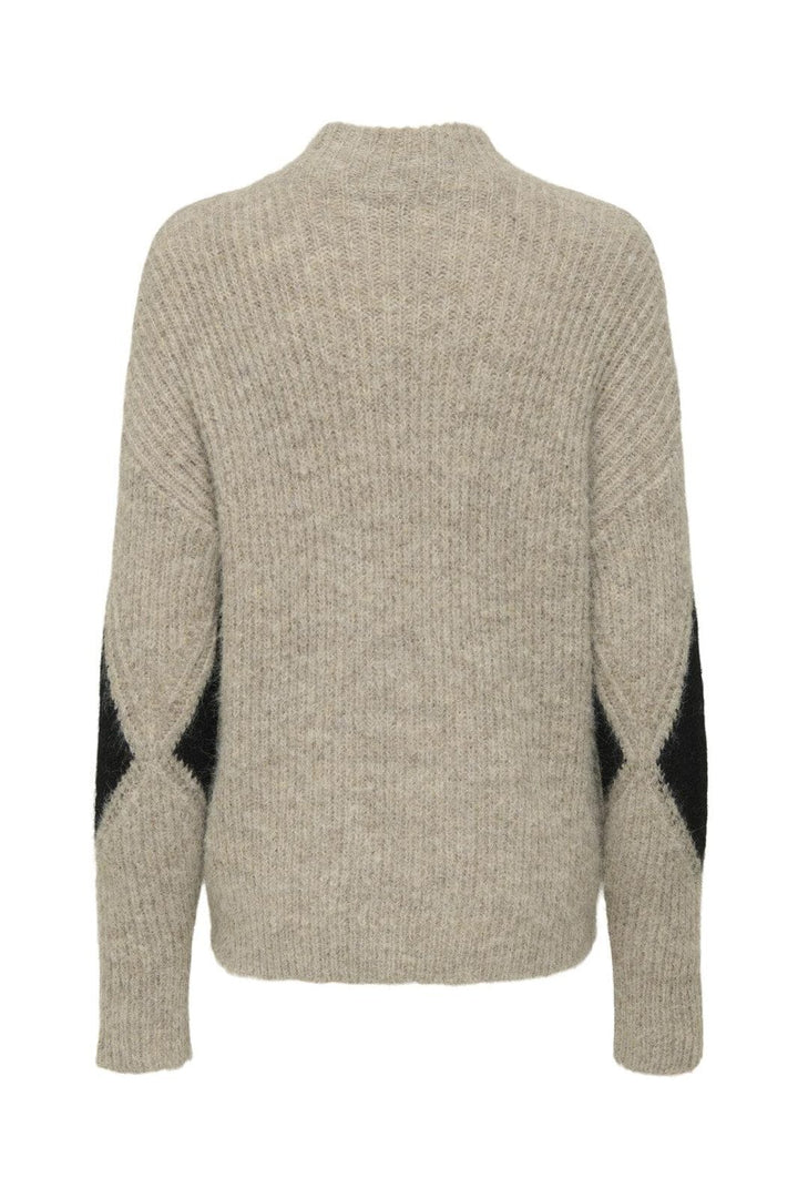 JDY - Jdyviv Life L/S High Neck Pullover Knt - 4876176 Mountain Trail Black