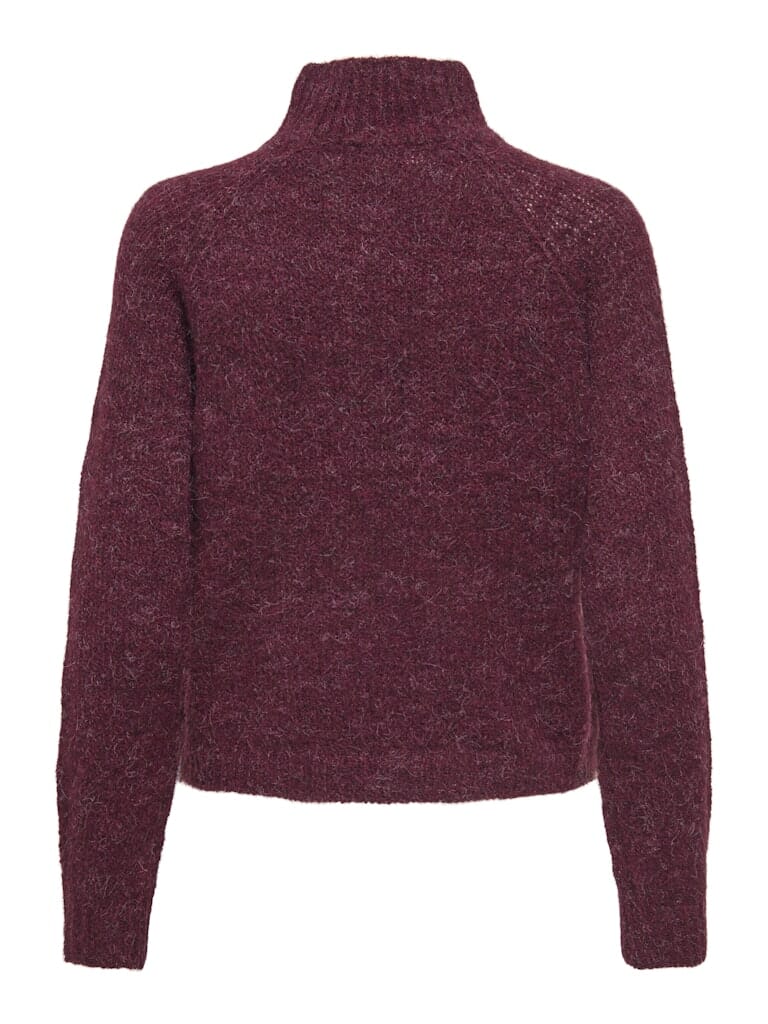 JDY - Jdyzoey Life L/S Hn Raglan Pul Knt - 4890258 Maroon Banner Melange Strikbluser 
