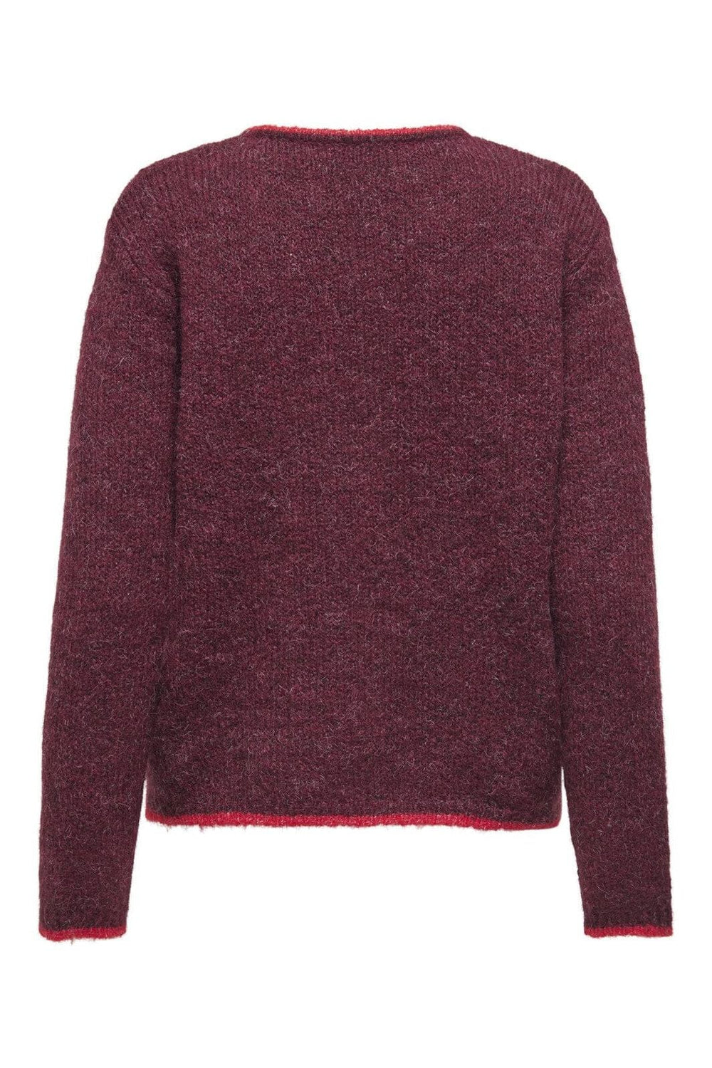 JDY - Jdyzoey Life L/S O-Neck Cardigan Knt - 4838098 Maroon Banner W. Salsa Binder