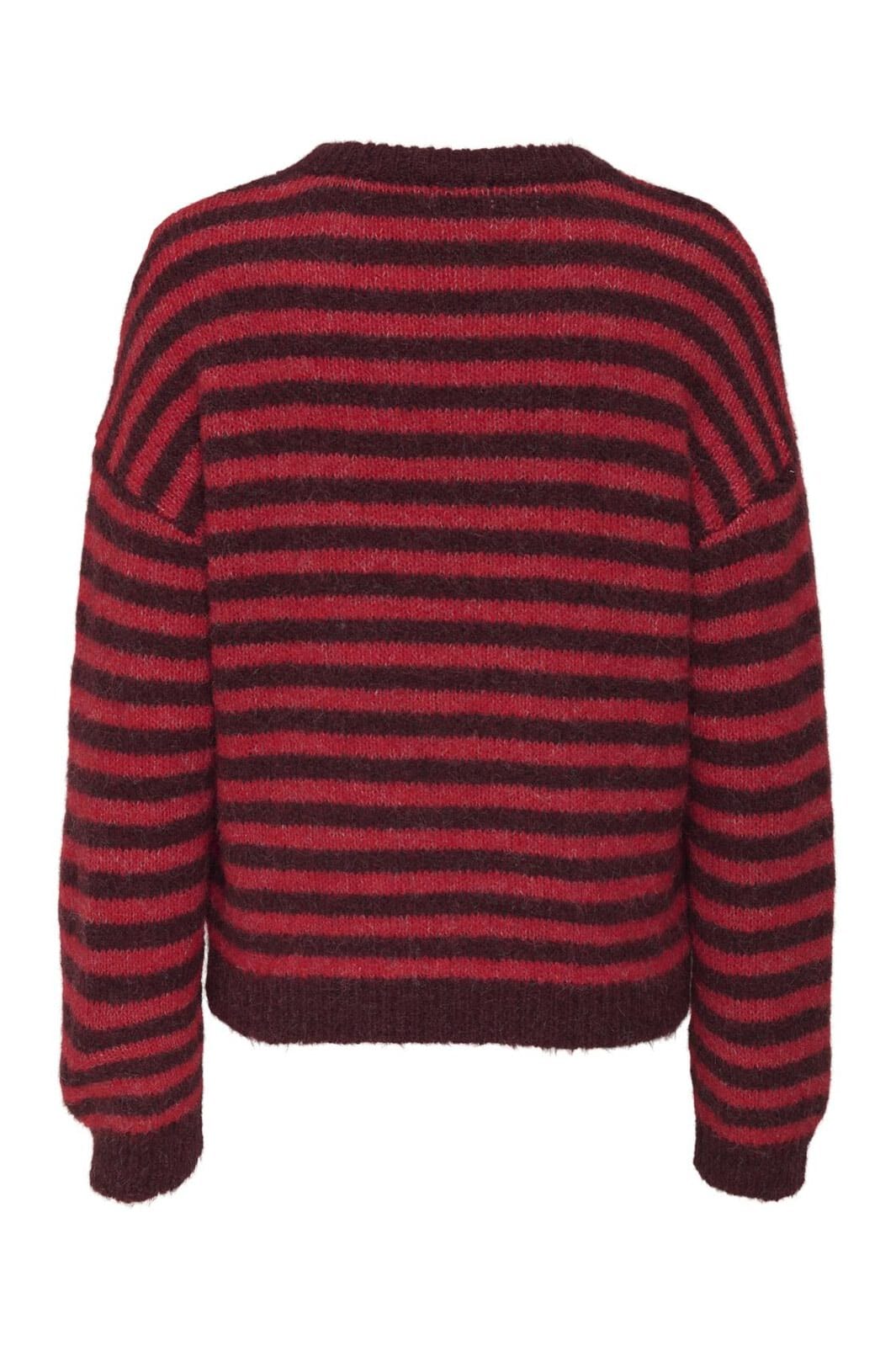 JDY - Jdyzoey Life L/S On Dropsh Pull Knt - 4838040 Maroon Banner Salsa