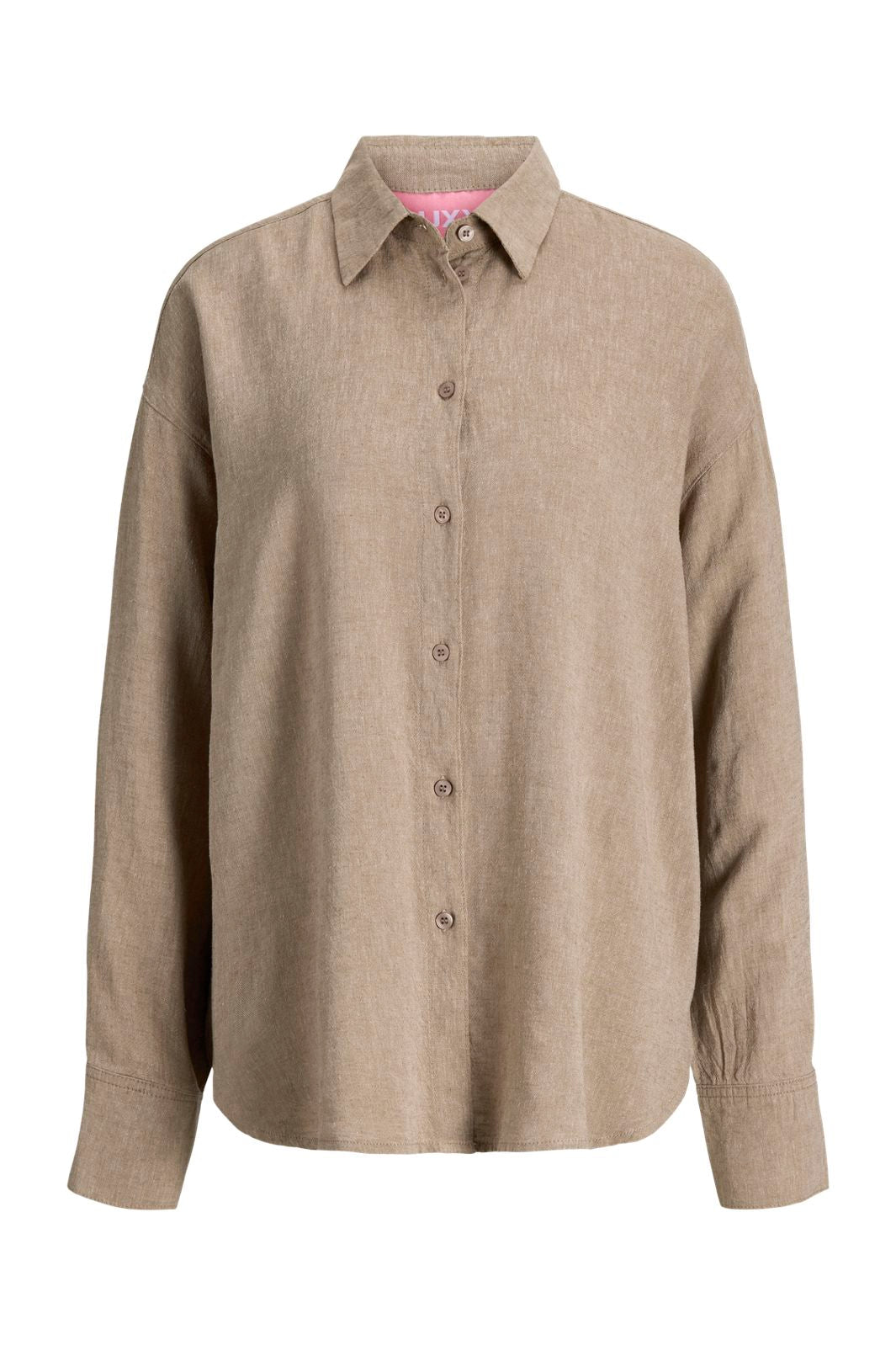 Jjxx - Jxalmira Linen Blend Ls Shirt Ln - 4919736 Silver Mink