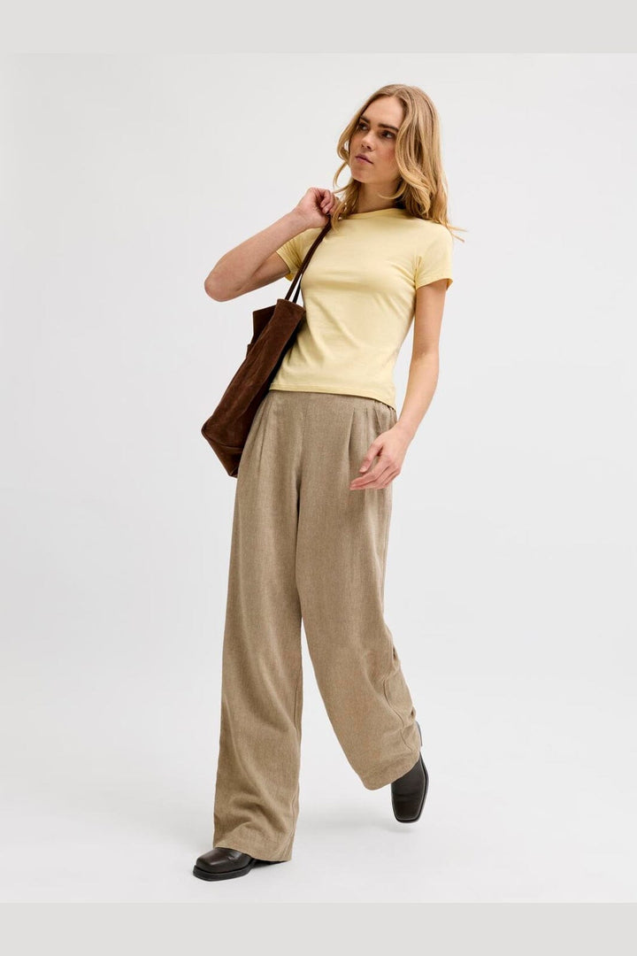 Jjxx - Jxalmira Linen Blend Pant Ln - 4919742 Silver Mink