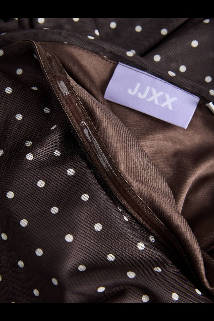 Jjxx - Jxelvira Mesh Sl Scarf Dress - 4954827 Seal Brown Dot