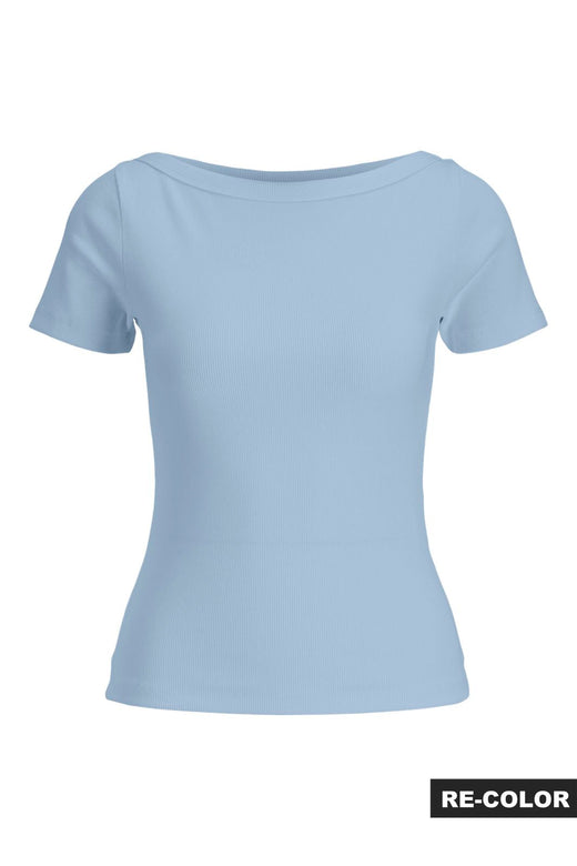 Jjxx - Jxfifi Str Ss Boatneck Tee - 5267247 Skyway