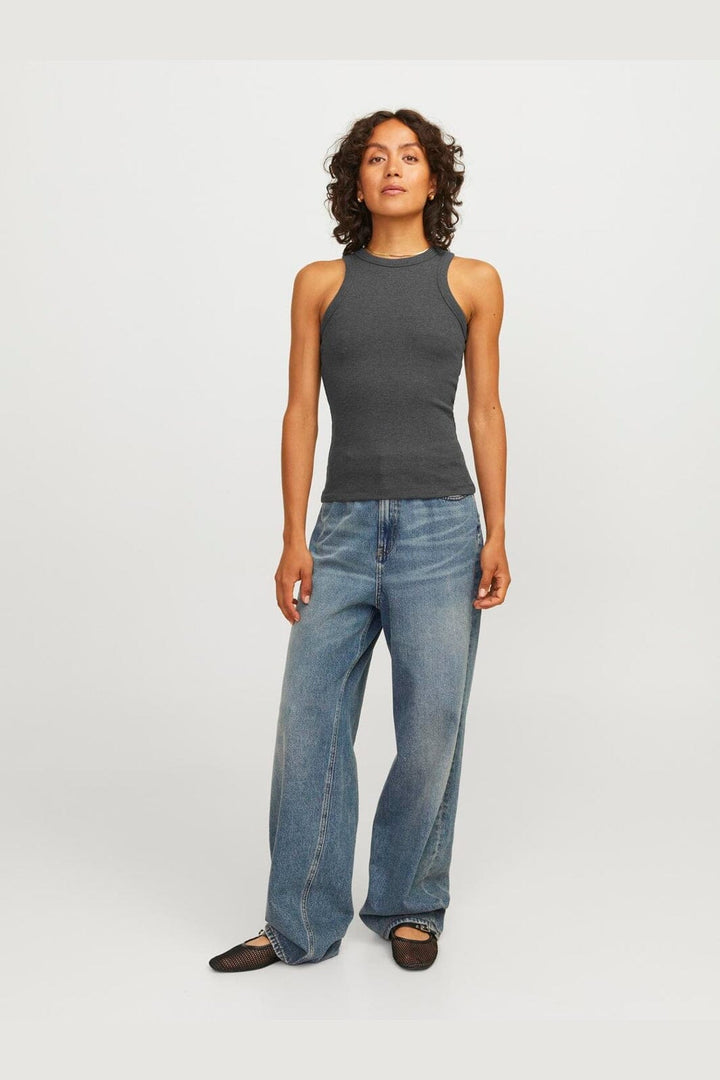 Jjxx - Jxforest Str Sl Rib Top - 4515882 Dark Grey Melange