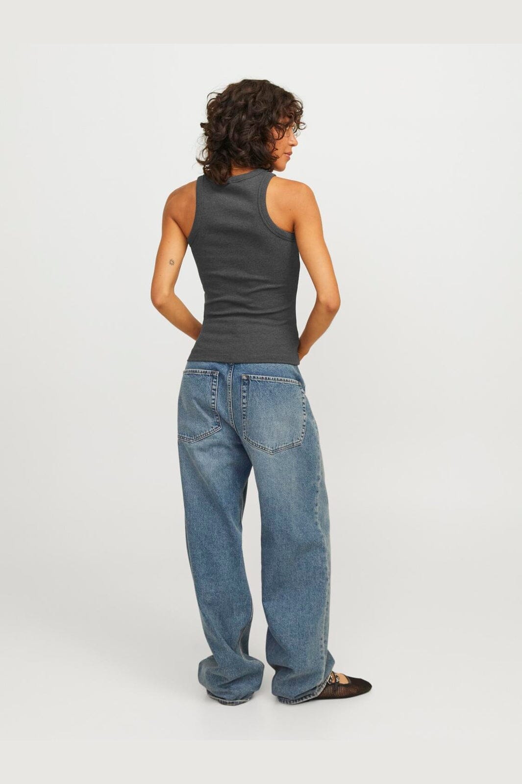 Jjxx - Jxforest Str Sl Rib Top - 4515882 Dark Grey Melange