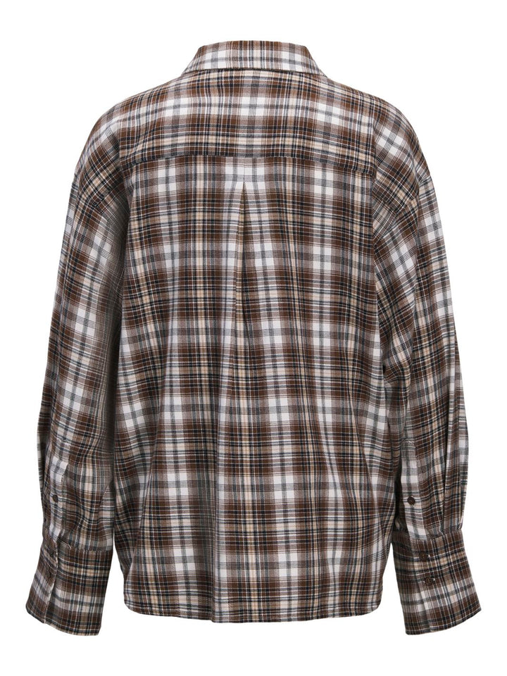 Jjxx - Jxhailey Bella Flannel Ls Shirt Ln - 4933177 Seal Brown Check