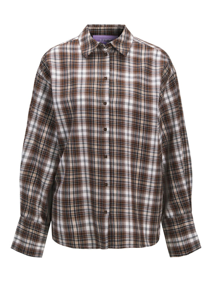 Jjxx - Jxhailey Bella Flannel Ls Shirt Ln - 4933177 Seal Brown Check