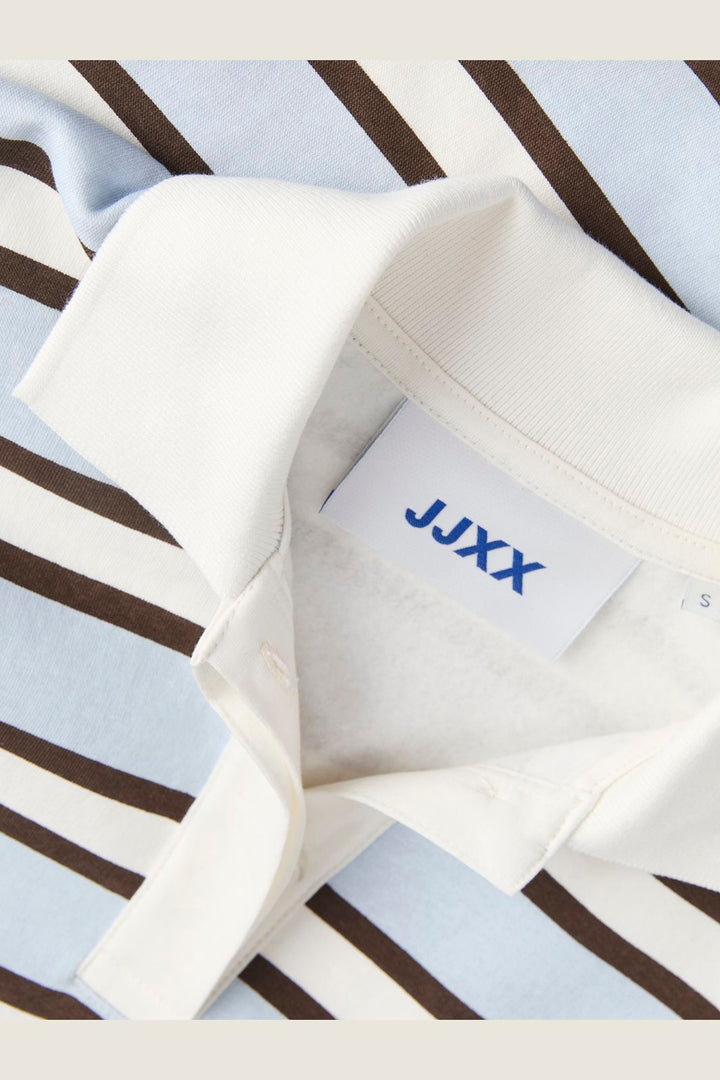 Jjxx - Jxpaloma Ls Stripe Polo Swt - 5129626 Skyway Vanilla Ice / Demitasse