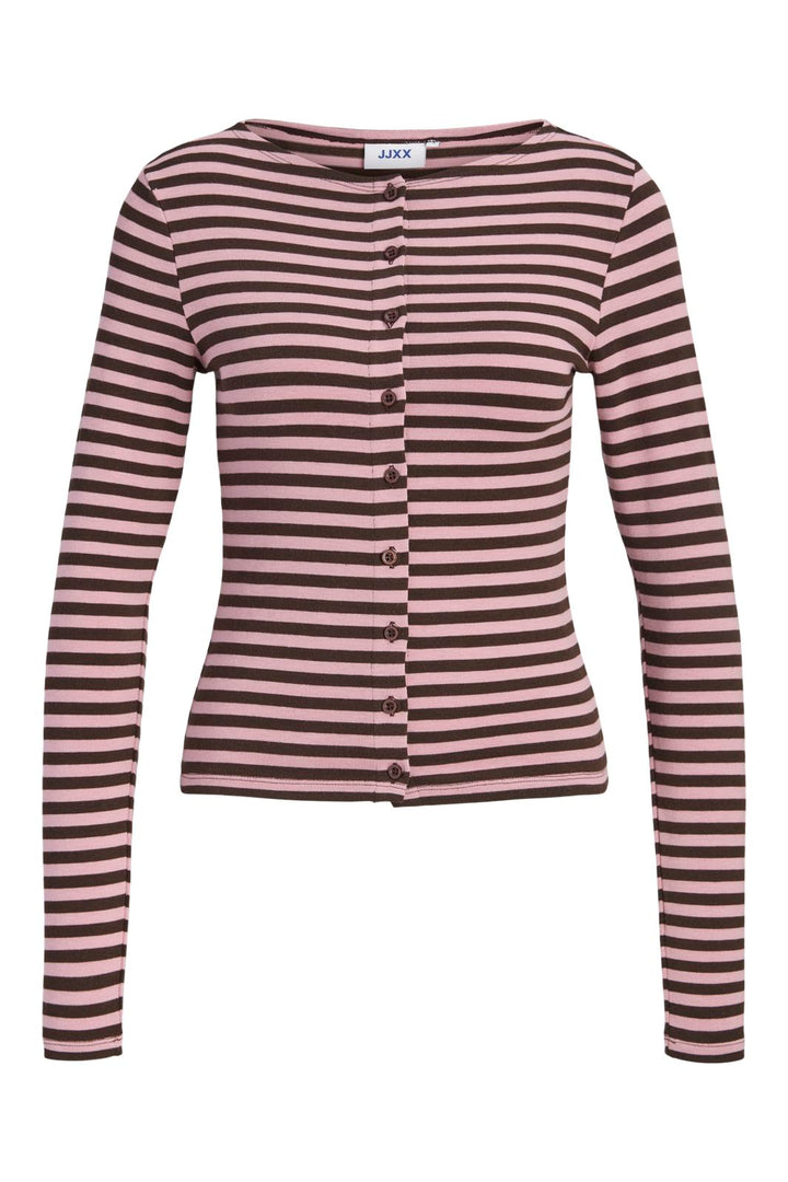 Jjxx - Jxpaula Stripe Ls Cardigan Ln - 5129741 Raindrops On Roses Demitasse