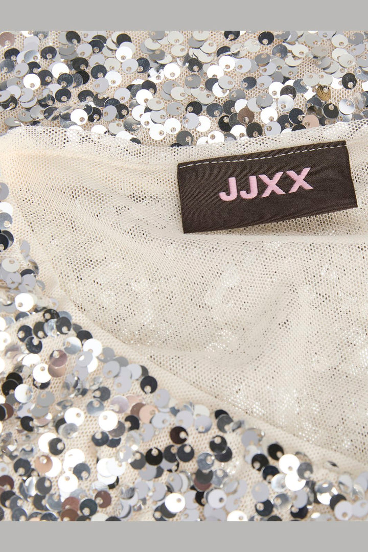 Jjxx - Jxzola Sequin Sl Top - 5108019 Silver
