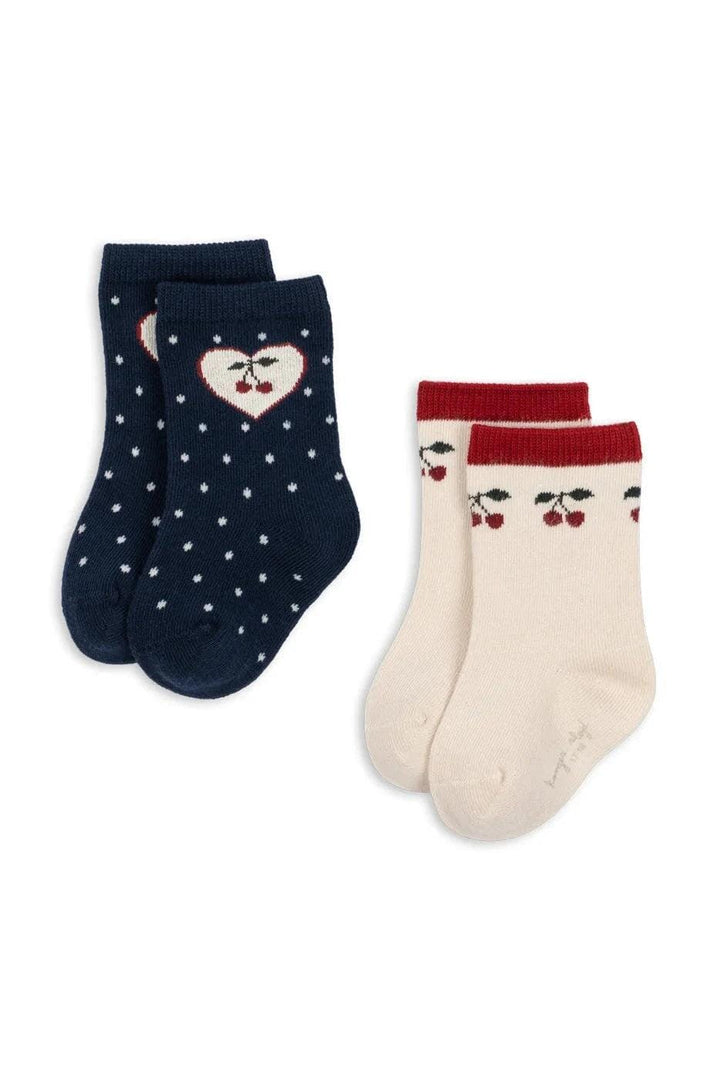 Konges Sløjd - 2 Pack Jaquard Socks Ks106344 - Cherry Mix Strømper 