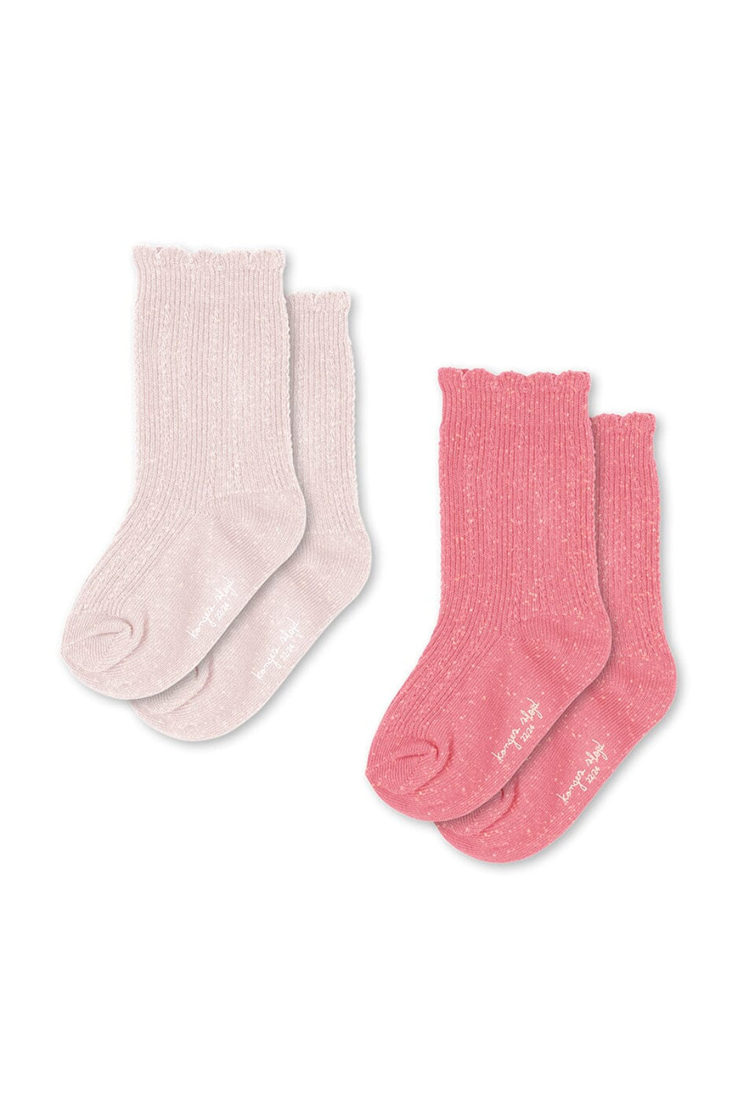 Konges Sløjd - 2 Pack Rib Glitter Socks Ks107389 - Rose Mix
