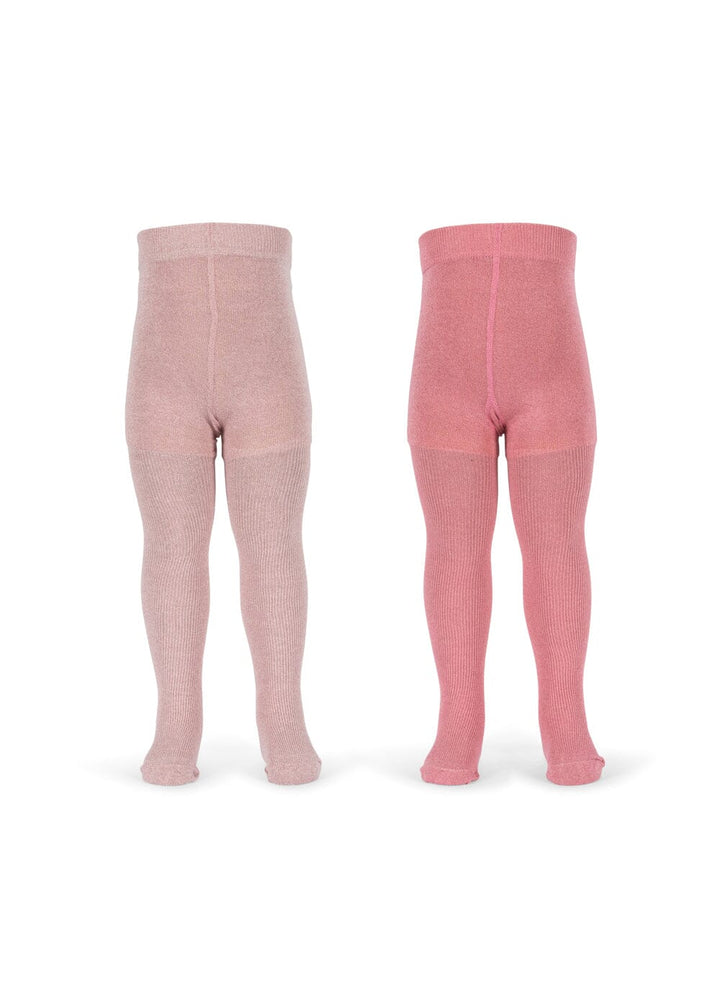 Konges Sløjd - 2 Pack Rib Glitter Tights Ks107388 - Rose Mix Strømpebukser 