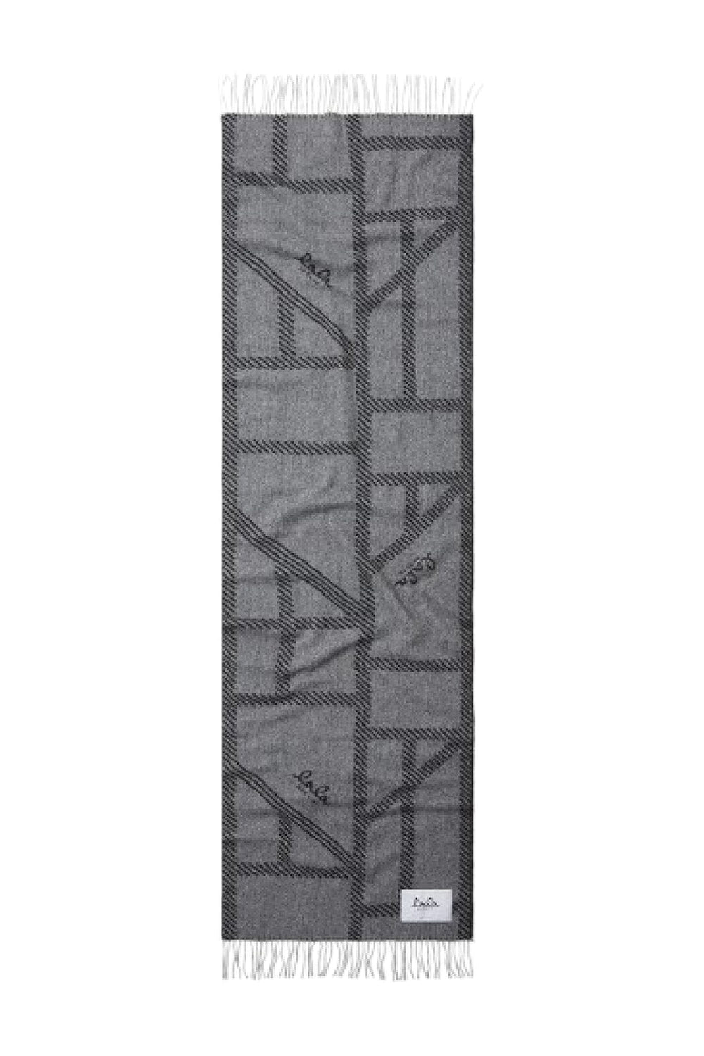 Lala Berlin - Scarf Svea 10015450 - Light Grey Melange/Black