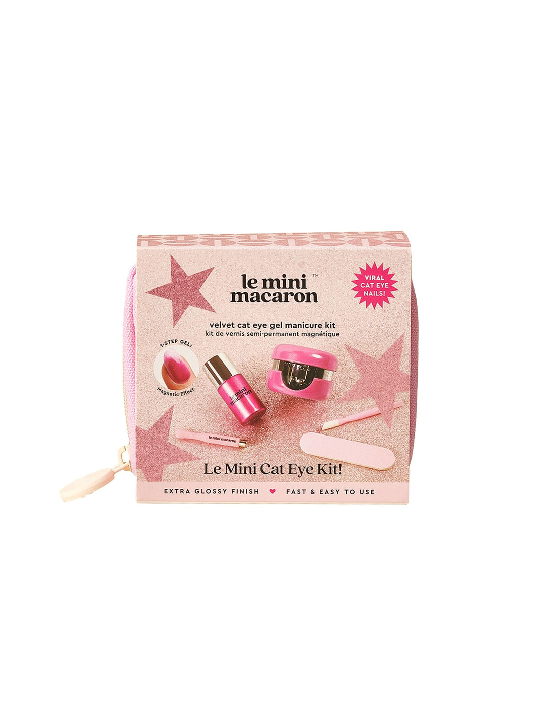 Le Mini Macaron - Gel Manicure Kit Travel Pouch Magnetic Nyhed! KIT027 - Velvel Cat Eye Kit Negleting 