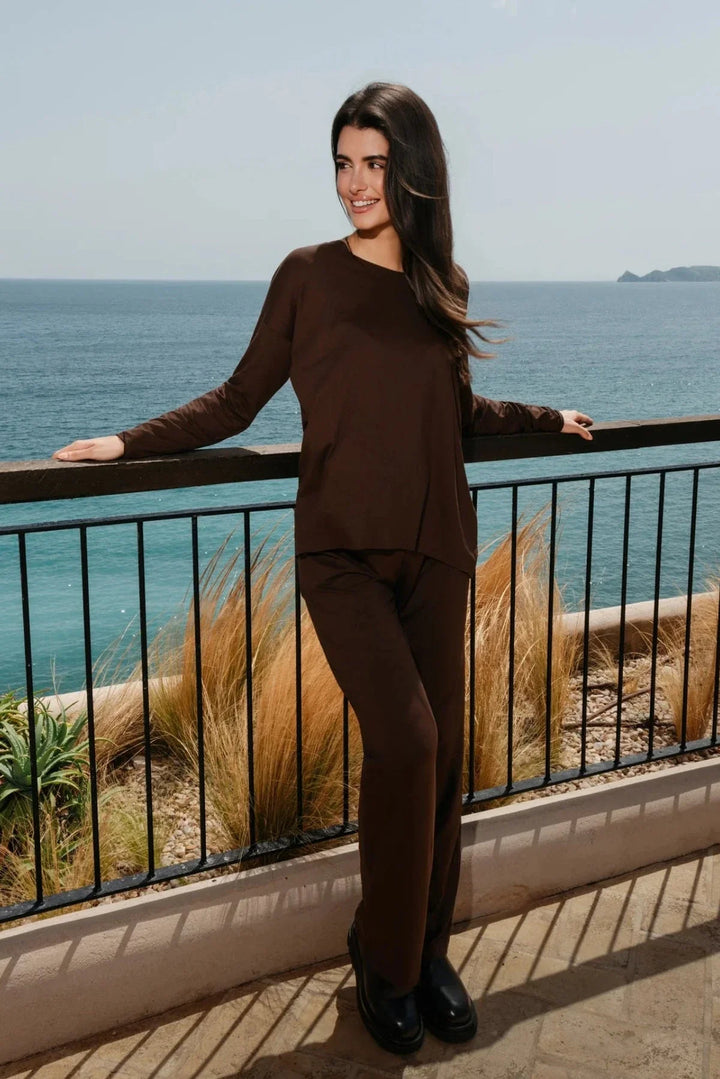 Liberte - Alma-Wide Pants 9564 - Espresso Bukser 