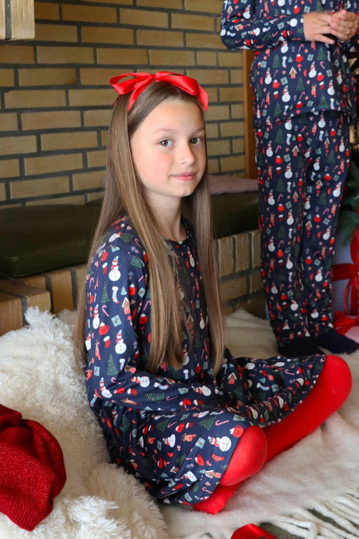 Liberte Ami - Alma-Ls-Babydoll-Dress (Kids) 9658 - Cookiehouse Navy