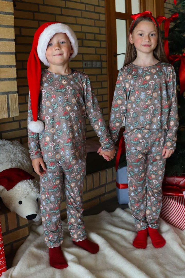 Liberte Ami - Alma-Pants (Kids) 9600 - Smiley Peace Brown