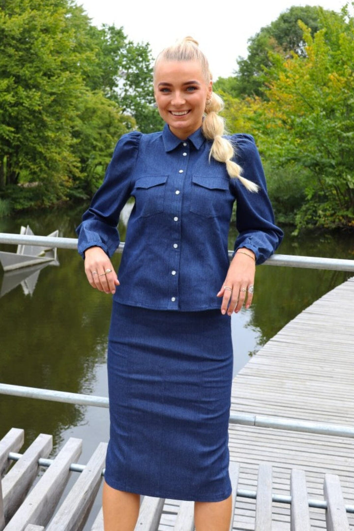 Liberte - Asta-Ls-Shirt - Dark Blue Denim Skjorter 