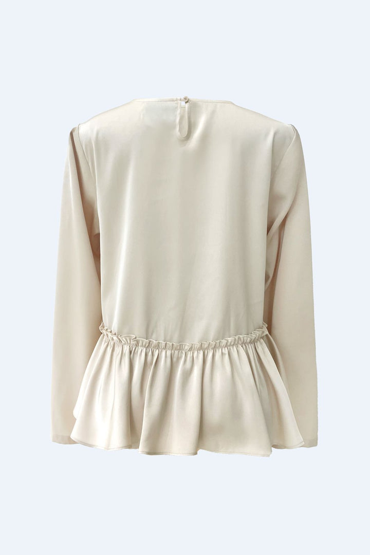 Liberte - Fie Ls Frill Blouse 22466 - Champagne