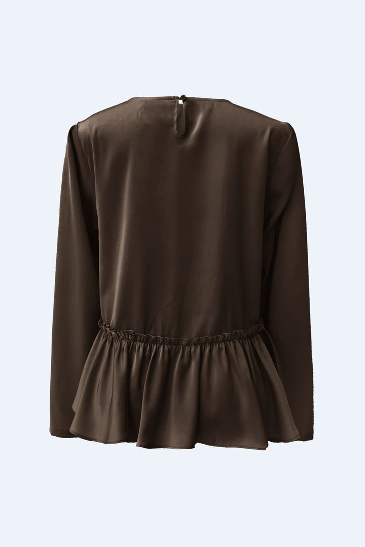 Liberte - Fie Ls Frill Blouse 22466 - Dark Brown